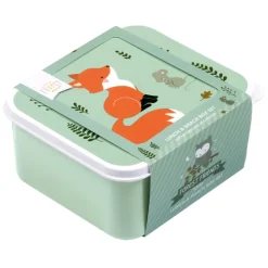 A Little Lovely Company Charlie Lunch & Snack Box forest friends - sage