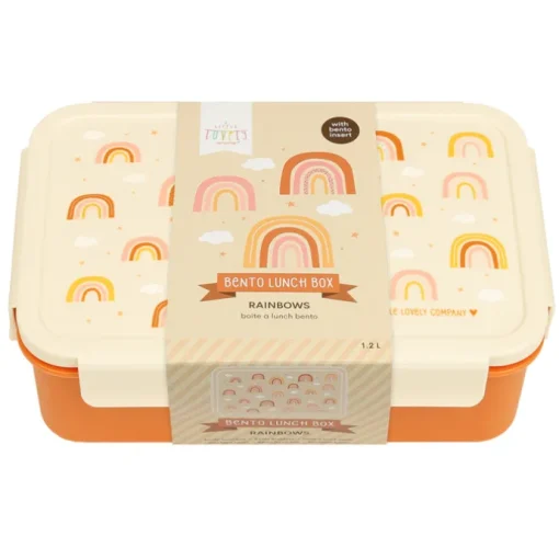 A Little Lovely Company Robin Bento Lunchbox rainbows