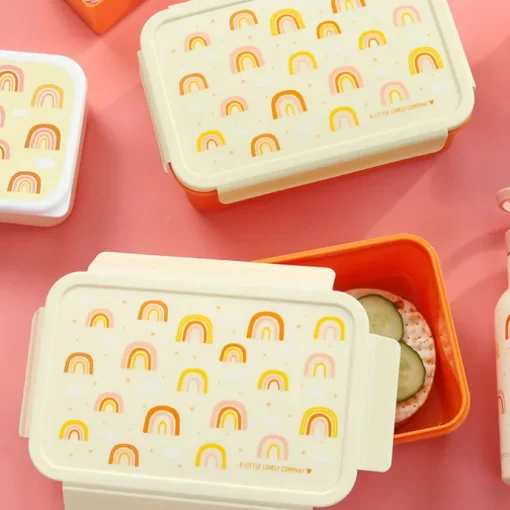 A Little Lovely Company Robin Bento Lunchbox rainbows