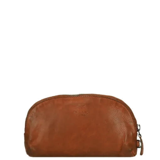 Bear Design Cow Lavato Make-Up Tasje cognac