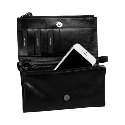 Burkely Creased Crystal Phone Bag black