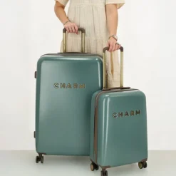 Charm London Capetown Trolley Set dark green
