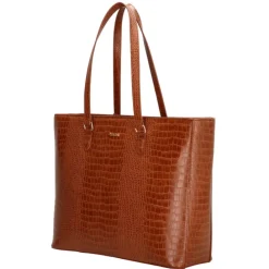 Charm London Midwood Shopper 15.6 inch laptopvak cognac croco