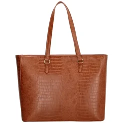 Charm London Midwood Shopper 15.6 inch laptopvak cognac croco