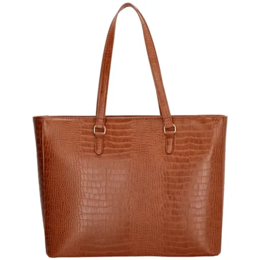 Charm London Midwood Shopper 15.6 inch laptopvak cognac croco
