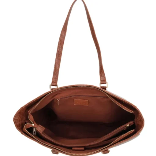 Charm London Midwood Shopper 15.6 inch laptopvak cognac croco