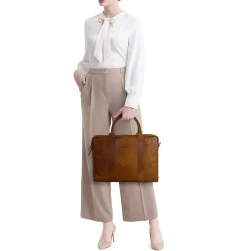 DSTRCT Limited Double Zip 15'' Laptoptas cognac