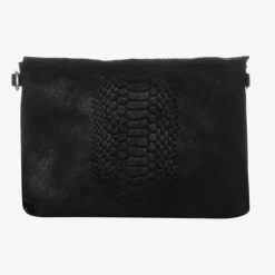 Mozz Luieretui Crossbody Suede snake zwart