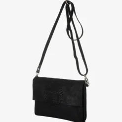 Mozz Luieretui Crossbody Suede snake zwart