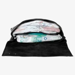 Mozz Luieretui Crossbody Suede snake zwart