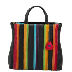 Mywalit Laguna Large Leather and Suede Shopper black
