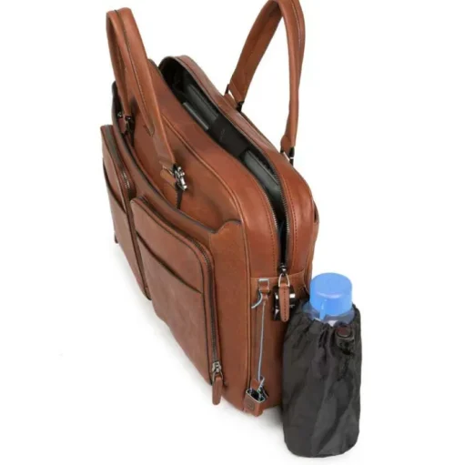 Piquadro Black Square Computer Briefcase 15" tobacco