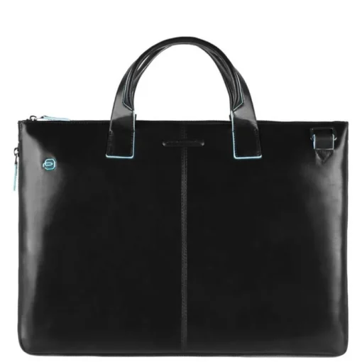 Piquadro Blue Square Expandable Slim Computer Bag 15.6" black