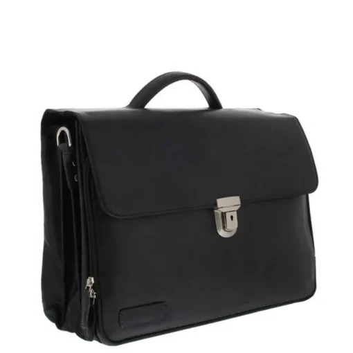 Plevier Vintage Oxford Laptoptas 3 vaks 15.6" zwart
