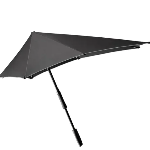 Senz Large Stick Stormparaplu black reflective