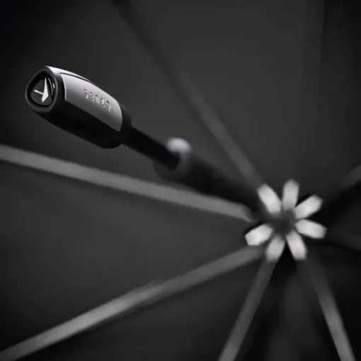 Senz Large Stick Stormparaplu black reflective