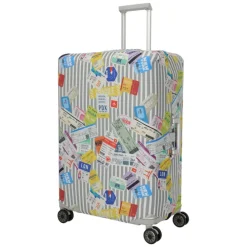 Travelite Accessoires Kofferhoes L tickets on blue/white